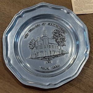Wilton Armetale Pewter Embossed Plate - Village of Cannington Town Hall